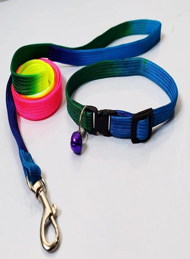 Pups&Pets Rainbow Dog Collar & Leash for Puppies, Small Dogs, Cat Collar with Bell (Adjustable Neck Size : 7-12nch) Dog Head Collar Dogs, Cat Collar with Bell (Color May Vary). - Image 2